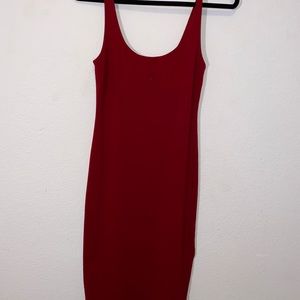 Long midi red dress